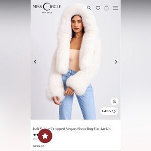 Crop Shearling Faux Fur Jacket